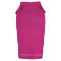 Grace Karin Mujer Alta Estirada Hips-Wrapped Vintage Retro Deep Pink Fushia Lápiz Falda CL010454-6